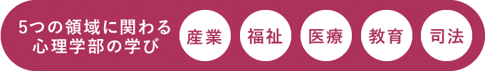 5つの領域に関わる心理学部の学び